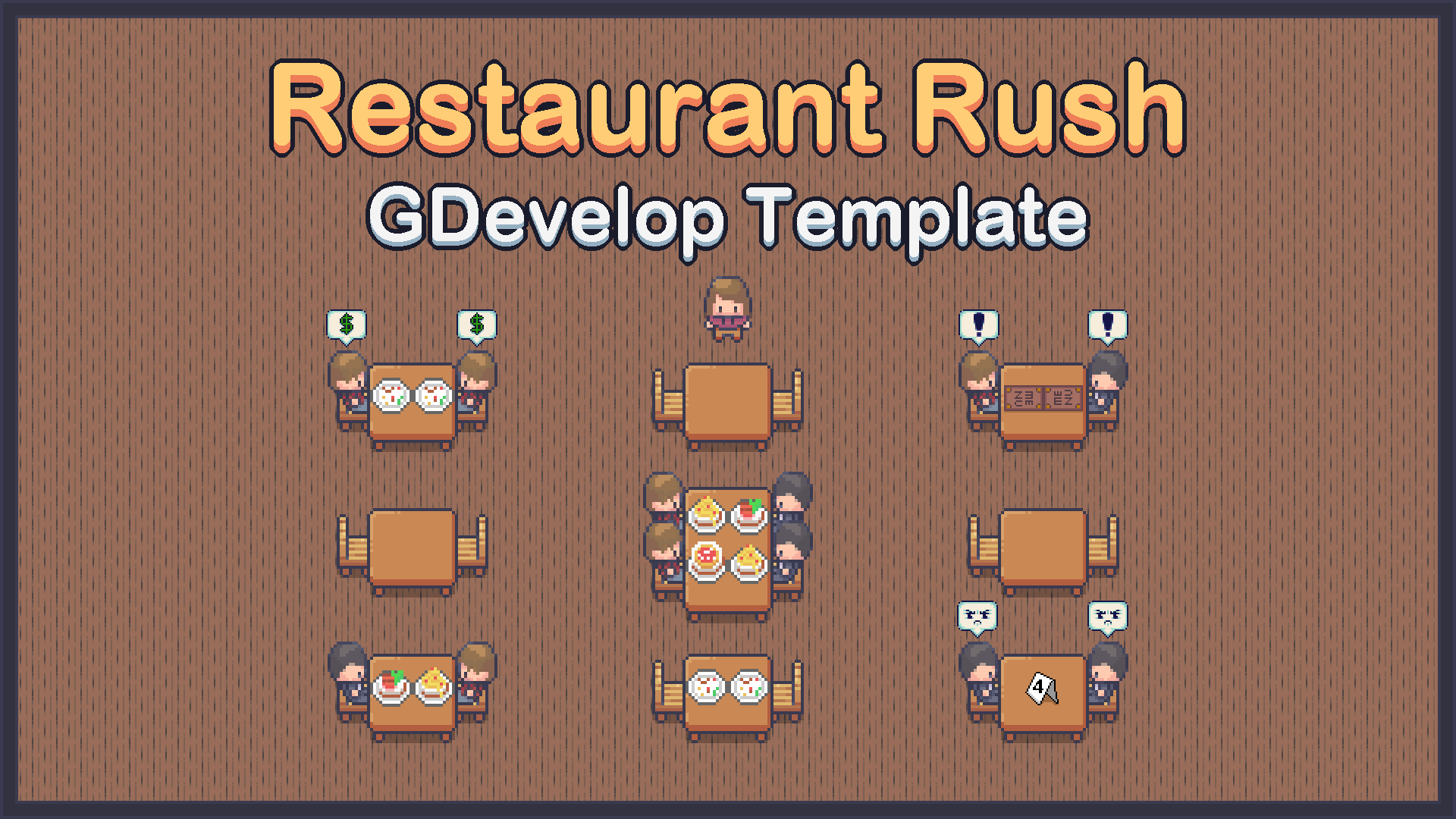 Restaurant Rush - a premium game template for GDevelop. | GDevelop